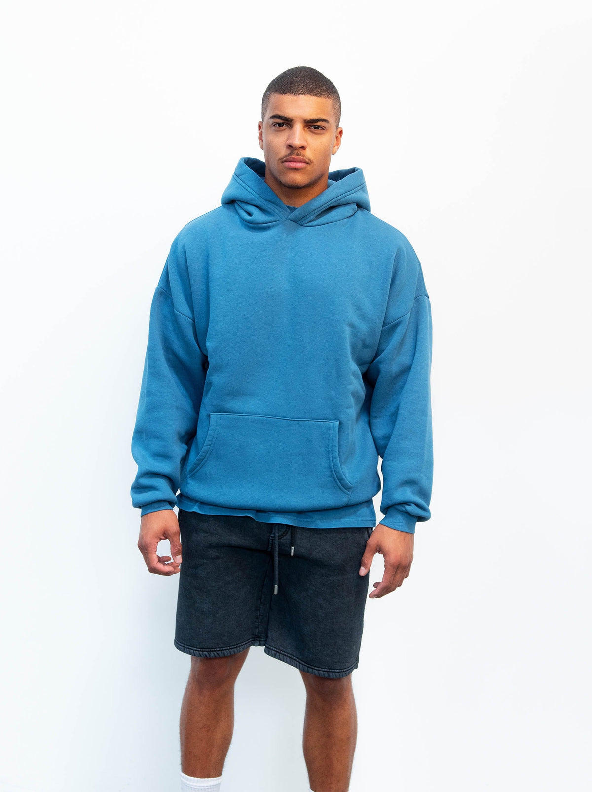 BLANK HOODIE WASHED MIDNIGHT BLUE