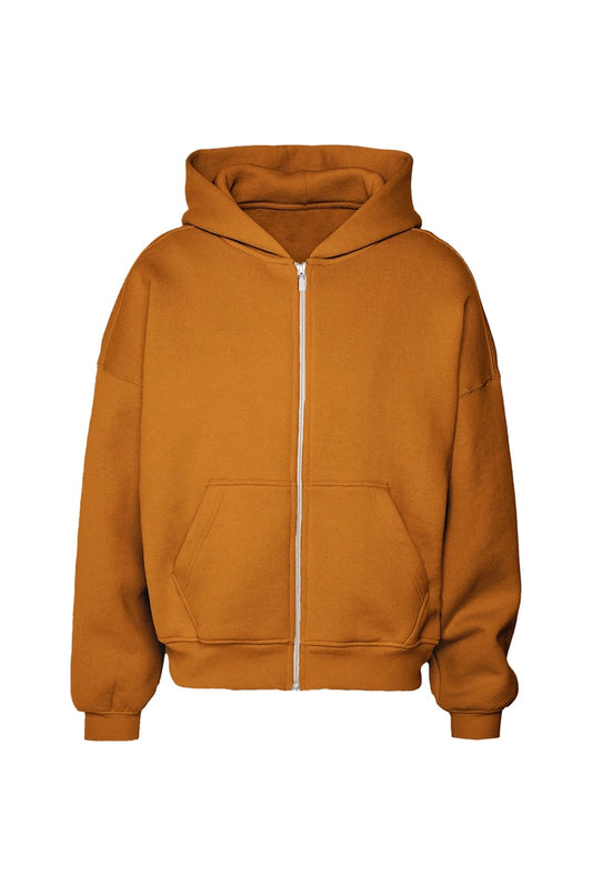 BLANK ZIPPER WASHED CARAMEL CAFE