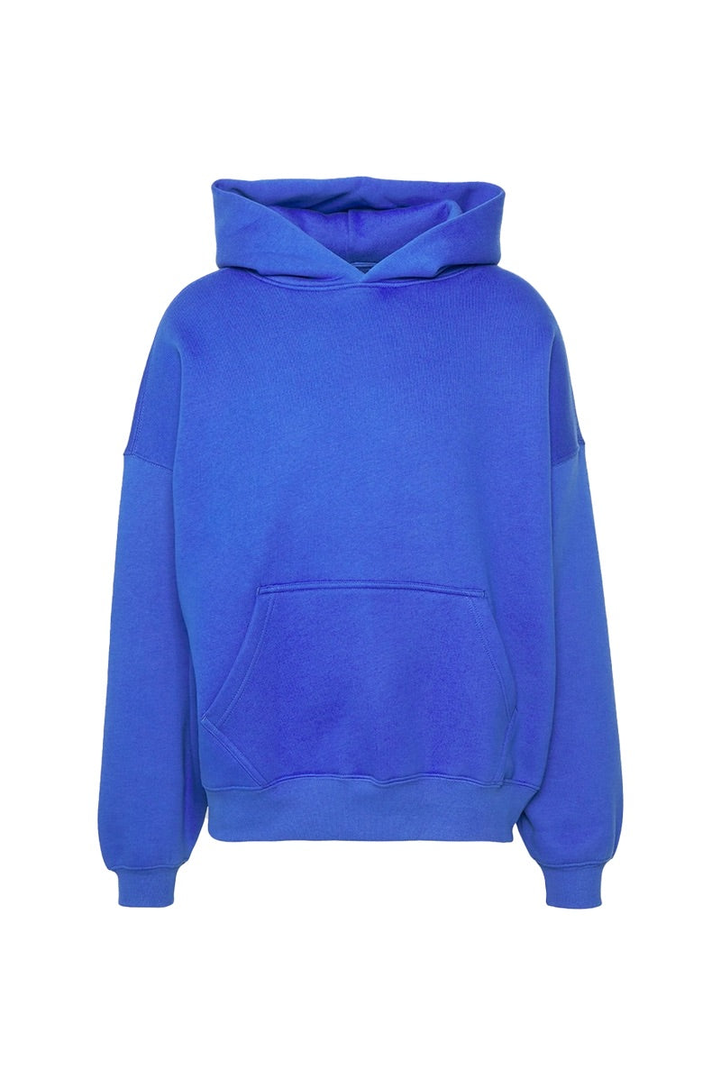 BLANK HOODIE WASHED COBALT BLUE