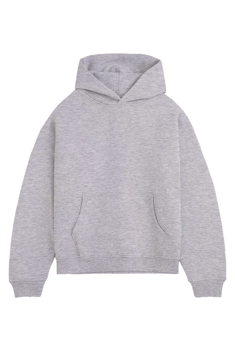 BLANK HOODIE MELANGE GREY